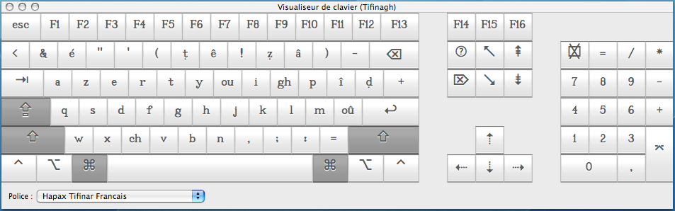clavier tifinagh